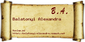 Balatonyi Alexandra névjegykártya